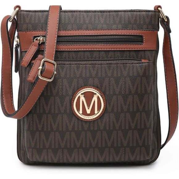 Crossbody Bags for Women Travel Vegan Leather Multi Zip Pockets Crossbody - Picture 1 of 7